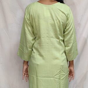 Women’s/Girl’s Cotton Blend Straight Cut Embroidered Kurti