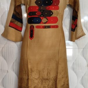 Womwn’s/Girl’s Cotton Blend Aplic Kurti