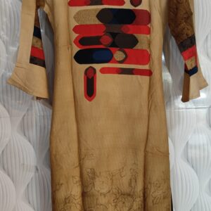 Womwn’s/Girl’s Cotton Blend Aplic Kurti