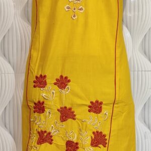 Women’s/Girl’s Cotton Blend Straight Cut Embroidered Kurti